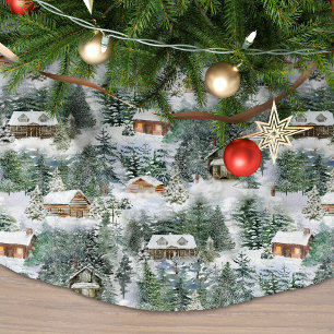 Jupon De Sapin En Polyester Brossé Bois d'hiver rustique