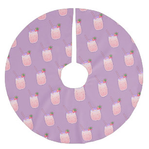 Jupon De Sapin En Polyester Brossé Boisson fraise mignonne Kawaii Pixel Girl Rose