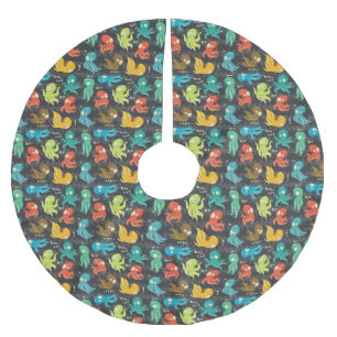 Jupon De Sapin En Polyester Brossé Boo Octopus Cute Multicolor Enfants Vêtements & Dé