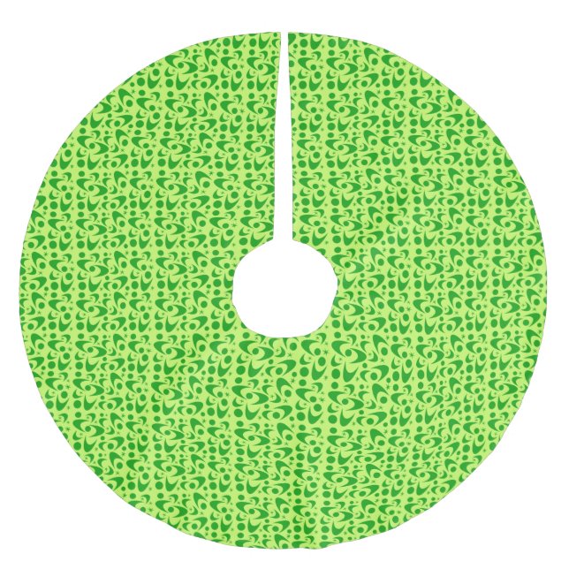 Jupon De Sapin En Polyester Brossé Boomerangs rétro du milieu du siècle (Devant)