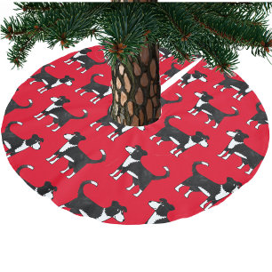 Jupon De Sapin En Polyester Brossé Bordure Collie Sheep Chien Rouge