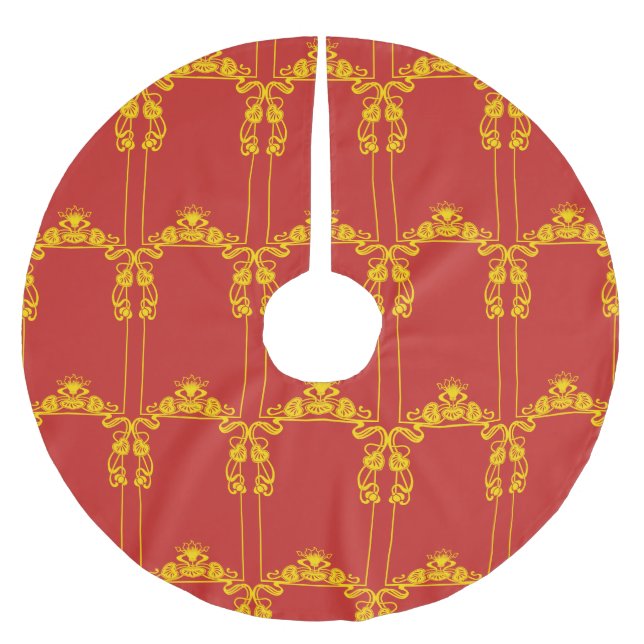 Jupon De Sapin En Polyester Brossé Bordure Ornée Art Déco (Devant)