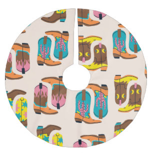 Jupon De Sapin En Polyester Brossé Bottes Wild West Cowboy : Motif de concept de mode