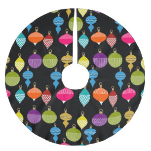 Jupon De Sapin En Polyester Brossé Boule décorative de Noël rétro