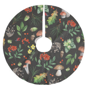 Jupon De Sapin En Polyester Brossé Bounty de la forêt : Aquarelle Motif de champignon