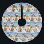 Jupon De Sapin En Polyester Brossé Boxer Chien Winter Wonderland Noël Joie<br><div class="desc">Ce design festif reflète l'esprit joyeux de la période des fêtes, avec un adorable petit portant un chapeau de Père Noël. Le chien est niché dans un pays des merveilles hivernales, avec un bonhomme de neige, un sapin de Noël décoré et des cadeaux joliment emballés. Les flocons de neige tombent...</div>