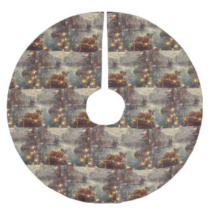 Jupon De Sapin En Polyester Brossé Boxer Christmas Festive Voyage