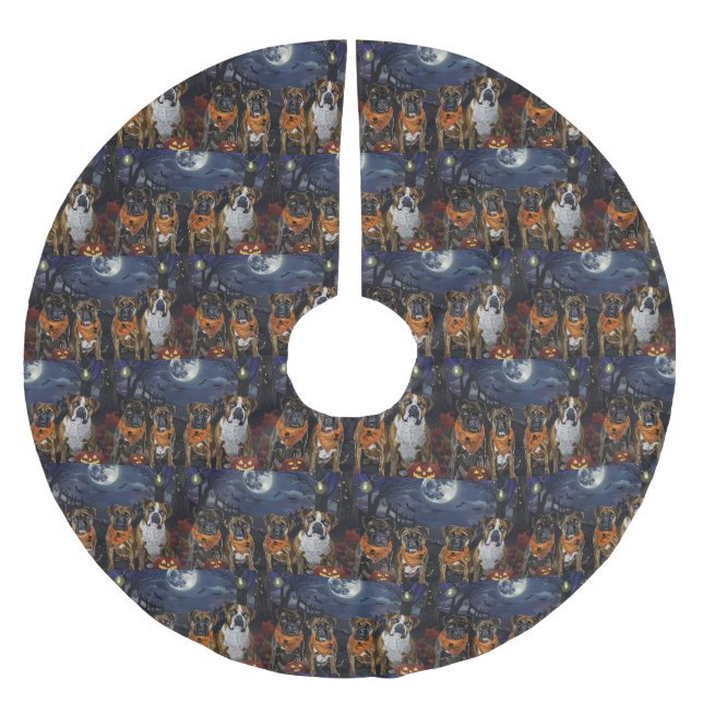 Jupon De Sapin En Polyester Brossé Boxer Halloween Épouvantable (Devant)