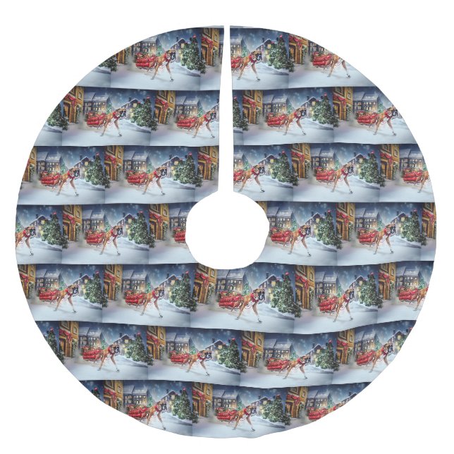 Jupon De Sapin En Polyester Brossé Boxeur Saison des Fêtes de Noël (Devant)