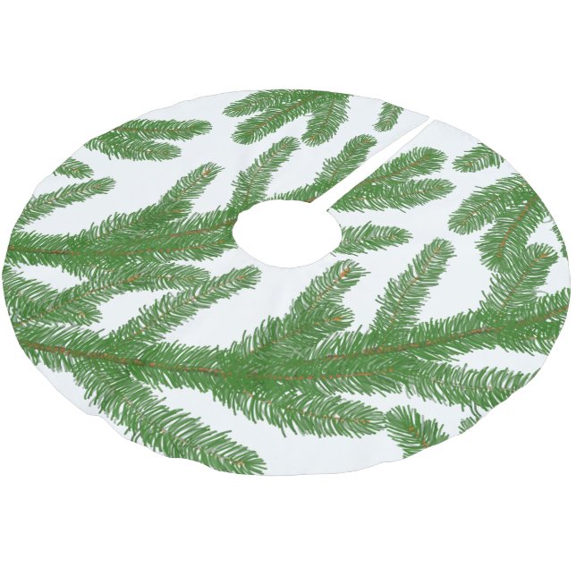 Jupon De Sapin En Polyester Brossé branches de sapin vert de Noël (Angle)