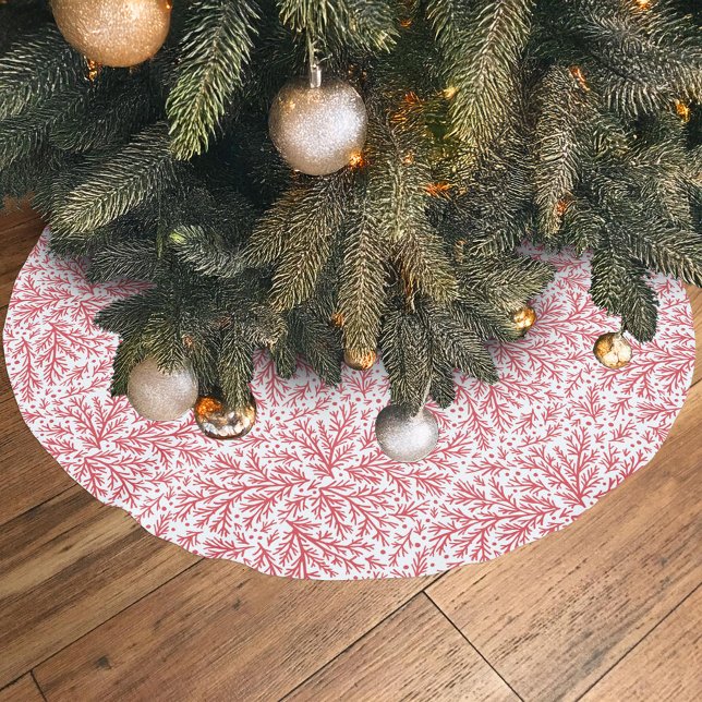 Jupon De Sapin En Polyester Brossé Branches généreuses Rouge et blanc Juniper Noël (Créateur téléchargé)