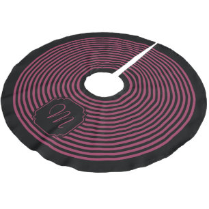 Jupon De Sapin En Polyester Brossé Broderie Sangria Rose et Noir Rayé