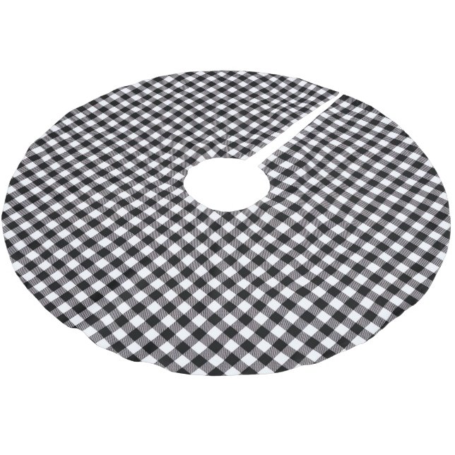 Jupon De Sapin En Polyester Brossé Buffalo Plaid (Angle)