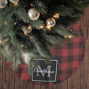 Jupon De Sapin En Polyester Brossé Buffalo rouge abattu   Initiale personnelle   Cade