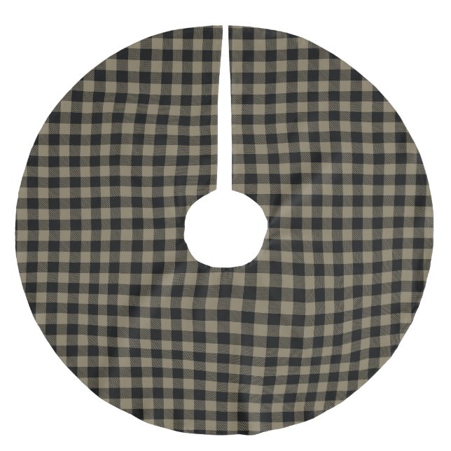 Jupon De Sapin En Polyester Brossé Buffle moderne simple noir beige Plaid (Devant)