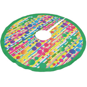 Jupon De Sapin En Polyester Brossé [Bulles Beatniques] Polka rétro Point Gris Vert