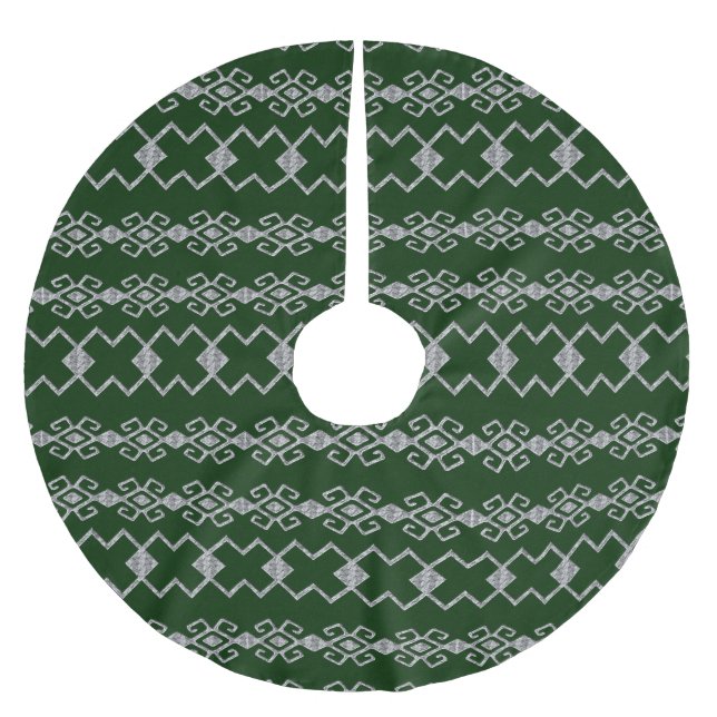 Jupon De Sapin En Polyester Brossé Byzance Vert & Argent (Devant)