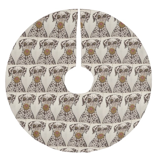 Jupon De Sapin En Polyester Brossé Cache-arbre chien dalmate (Devant)
