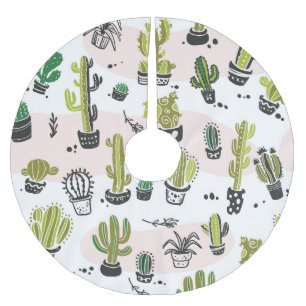 Jupon De Sapin En Polyester Brossé Cactus à main : vintage sans soudure.
