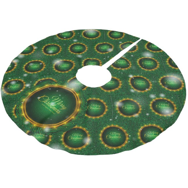 Jupon De Sapin En Polyester Brossé Cadeau élégant de Noël (Angle)
