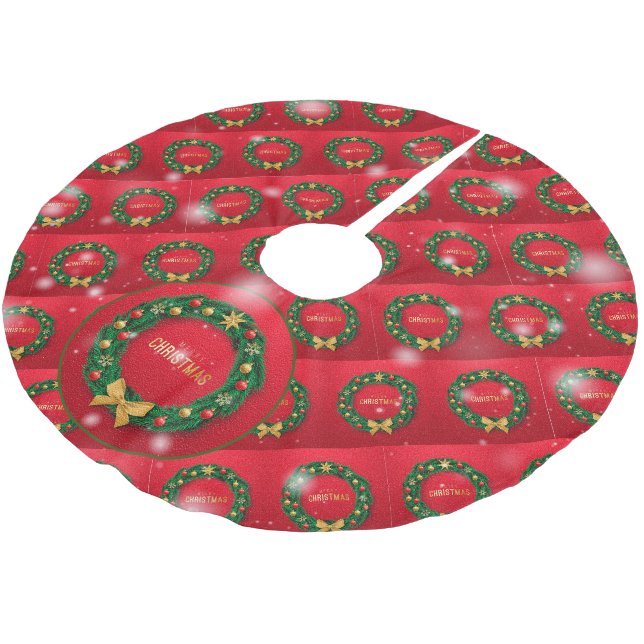 Jupon De Sapin En Polyester Brossé Cadeau élégant de Noël (Angle)