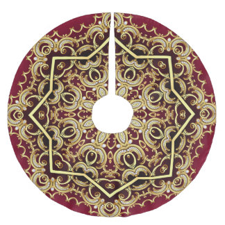 Jupon De Sapin En Polyester Brossé Cadre élégant : perle et or.