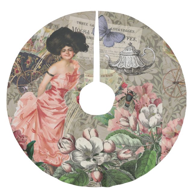 Jupon De Sapin En Polyester Brossé Café Lady Victorian Femme Rose Classy (Devant)