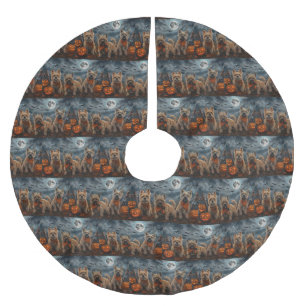 Jupon De Sapin En Polyester Brossé Cairn Terrier Halloween Éffrayant