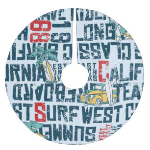 Jupon De Sapin En Polyester Brossé California Surfing Team : Grunge Seamless Motif.
