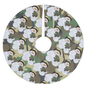 Jupon De Sapin En Polyester Brossé Camion militaire Noël Snowman
