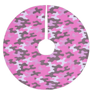 Jupon De Sapin En Polyester Brossé Camo Rose
