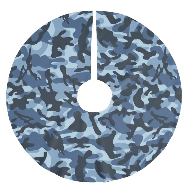 Jupon De Sapin En Polyester Brossé Camouflage bleu (Devant)