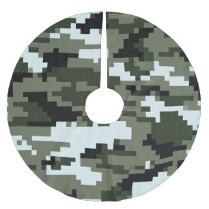 Jupon De Sapin En Polyester Brossé Camouflage urbain numérique à 8 bits / Camo