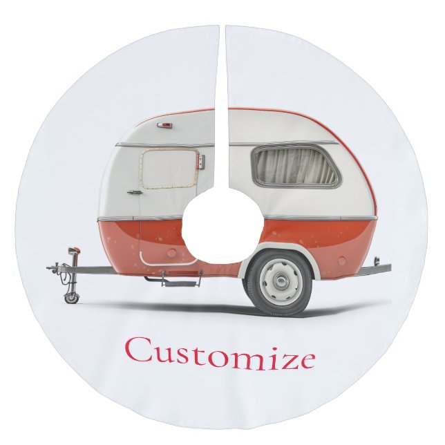 Jupon De Sapin En Polyester Brossé Camper Teardrop Classic Retro Thunder_Cove (Devant)