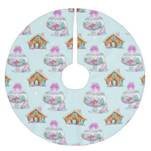 JUPON DE SAPIN EN POLYESTER BROSSÉ CANDIDATS ET MAISONS DE NOËL VERT & PURPLE