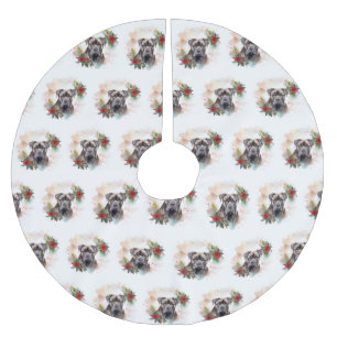 Jupon De Sapin En Polyester Brossé Cane Corso Christmas Wreath Festive Pup