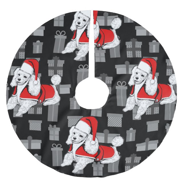 Jupon De Sapin En Polyester Brossé canicule de xmas santa claus (Devant)