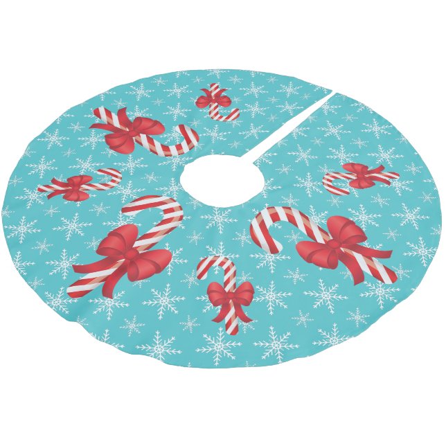 Jupon De Sapin En Polyester Brossé Canneberges de Noël Festives (Angle)