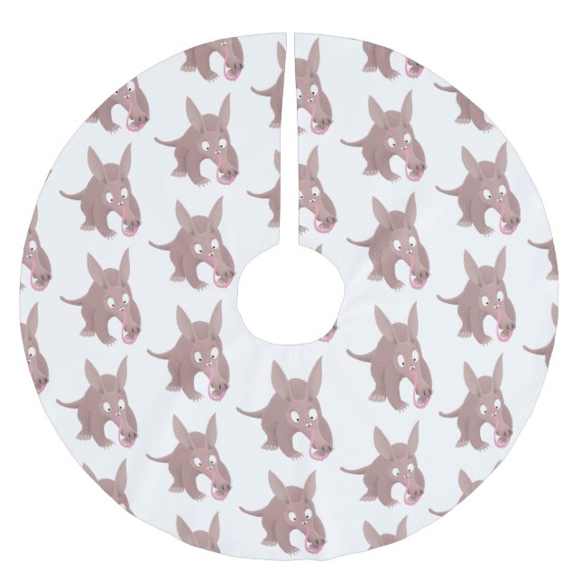 Jupon De Sapin En Polyester Brossé Caricature amusante de Aardvark (Devant)