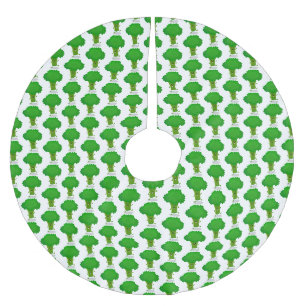 Jupon De Sapin En Polyester Brossé Caricature de brocoli dansant Cute kawaii