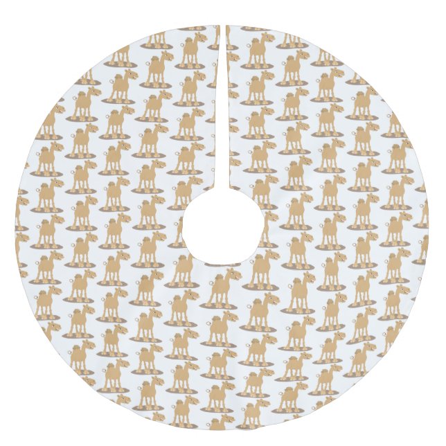 Jupon De Sapin En Polyester Brossé Caricature de dromadaire joyeux et souriant (Devant)