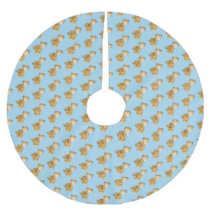 Jupon De Sapin En Polyester Brossé Caricature de petit tigre joyeux