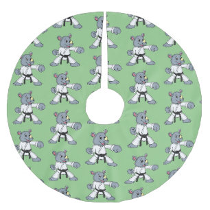 Jupon De Sapin En Polyester Brossé Caricature de rhino kung fu