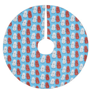 Jupon De Sapin En Polyester Brossé Caricature de shakers de sel et de poivre de Cute 