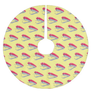 Jupon De Sapin En Polyester Brossé Caricature en agrafeuse rouge pâle