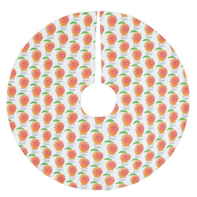 Jupon De Sapin En Polyester Brossé Caricature mignonne de mangue joyeuse (Devant)