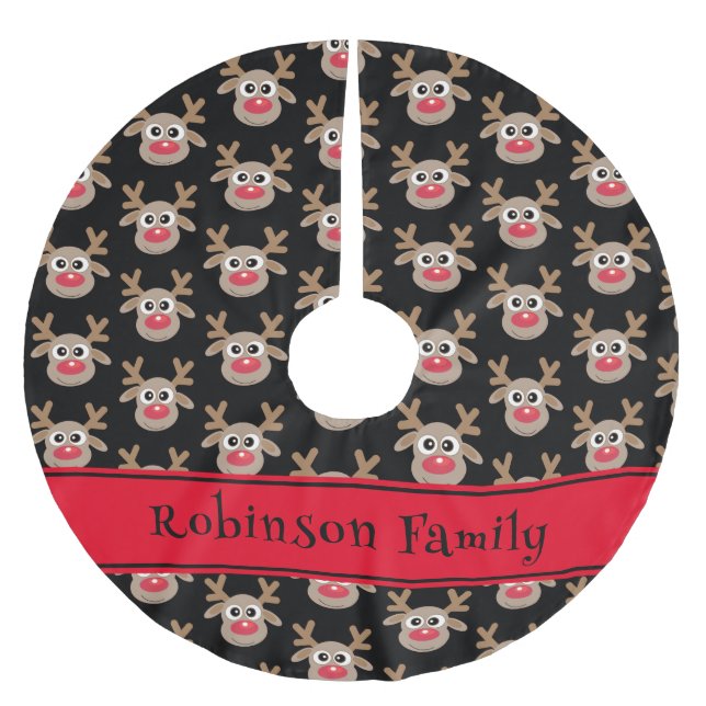 Jupon De Sapin En Polyester Brossé Caricature Motif rouge rouge noir (Devant)