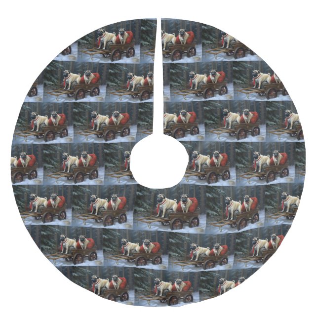 Jupon De Sapin En Polyester Brossé Carlin Noël Festive Saison (Devant)