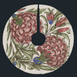 Jupon De Sapin En Polyester Brossé Carnation Carrelage Fleur Antique Art Rustique<br><div class="desc">Carnation rouge et rose - Cette image est basée sur un dessin d'art graphique antique montrant une fleur de maïs ou une fleur de carnation à fleurs bleues. Créé par le designer de tuiles William de Morgan, un collaborateur avec William Morris, l'un des plus célèbres designers de l'ère des arts...</div>
