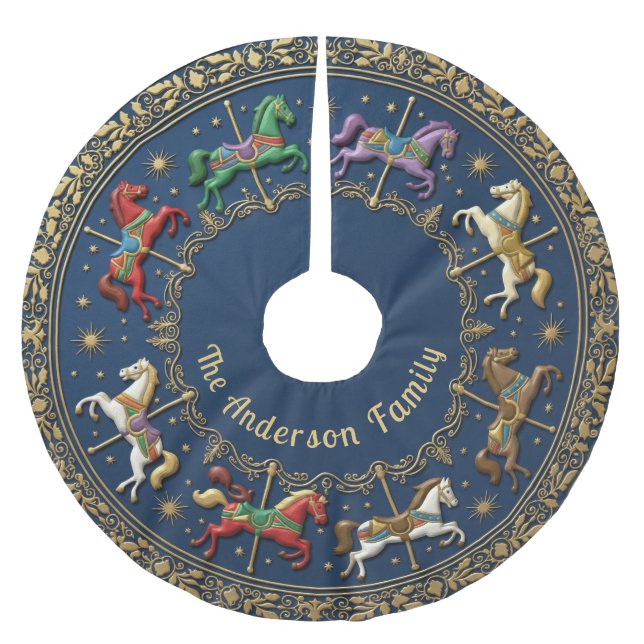 Jupon De Sapin En Polyester Brossé Carousel of Christmas Dreams (Devant)